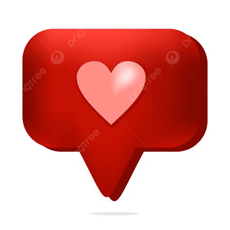 3d Social Media Notification Heart Icon Notification Heart Social