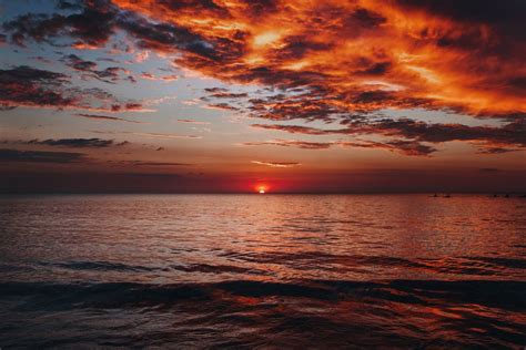Download Mobile Wallpaper Horizon Twilight Dusk Nature Sea Sunset
