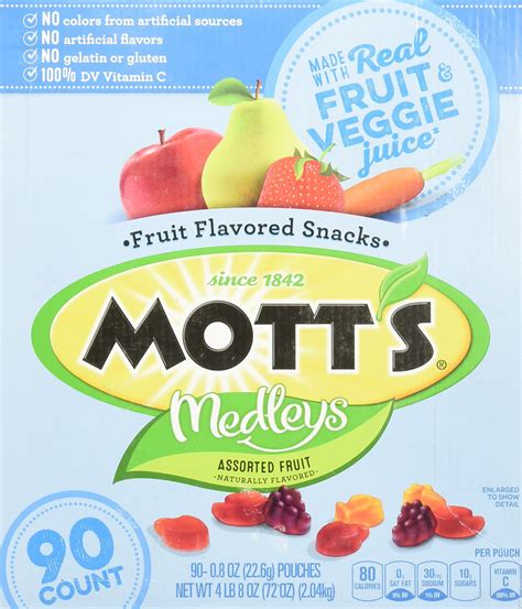 Motts Medley Assorted Fruit Flavored Snacks 90 Ct