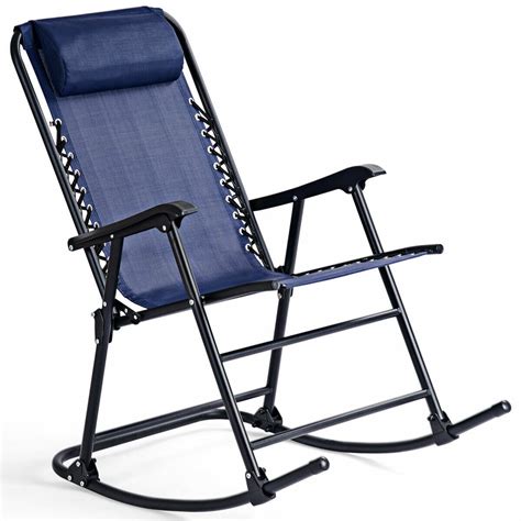 Costway Folding Zero Gravity Rocking Chair Rocker Porch Outdoor Patio