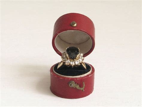 Antique Ring Box Victorian Leather Jewelry Box Engagement Ring Box