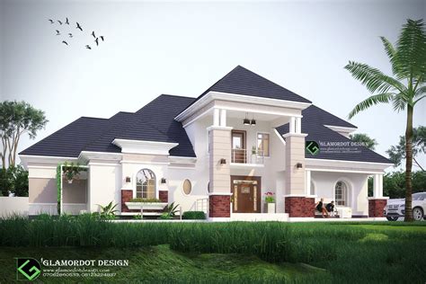 If you want a house which has ample ground floor space to ensure accessibility for your. Modified Architectural design of a proposed 5 bedroom bungalow with pent house. Abuja, Nigeria ...