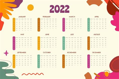 Premium Vector Flat 2022 Calendar Template