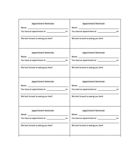 Printable Appointment Reminder Template With These Templates You Can