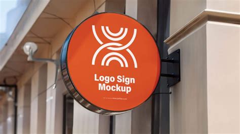 3 Free Realistic Round Wall Mounted Signage Mockup Psfiles