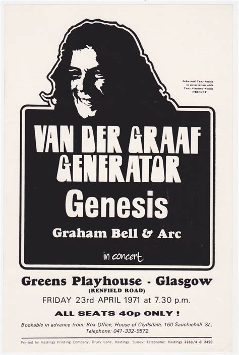 Genesis And Van Der Graaf Generator Charisma Package Tour 1971handbill