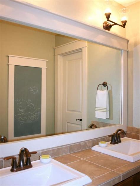 Some people even use corner blocks so you don't have to mitre any corners. large bathroom mirrors home depot (With images) | Large ...