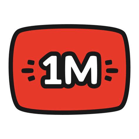 1m Million Red Views Youtube Icon