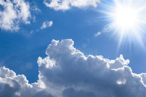 Shiny Sun Bright Clouds Stock Photo Image Of Beginning 47875516
