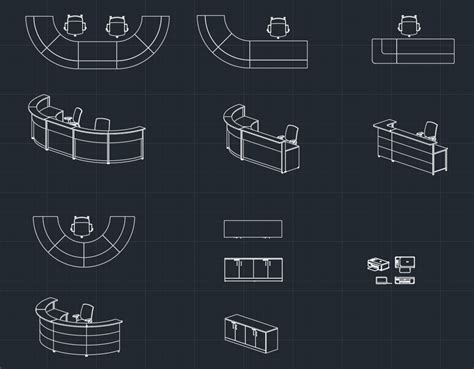 This dwg blocks you can used in your exterior/interior design cad drawing. Reception Desks | CAD Block And Typical Drawing