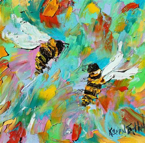 Bee Painting Bees Art Beefarm Art Animal Art Canvas Painting