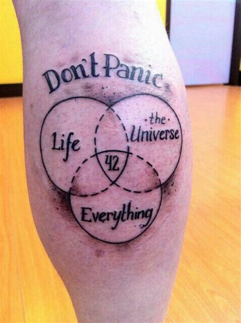 The hitchhiker's guide to the galaxy. Hitchhiker's Guide To The Galaxy Tattoo | Galaxy tattoo, Tattoos, Matching tattoos