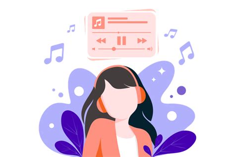 Cartoon Headphone Best Premium Girl Listening Music With Headphone