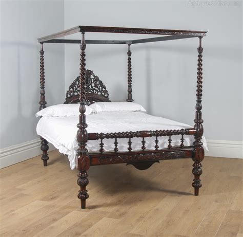 4ft 6 Victorian Anglo Indian Raj Four Poster Bed Antiques Atlas