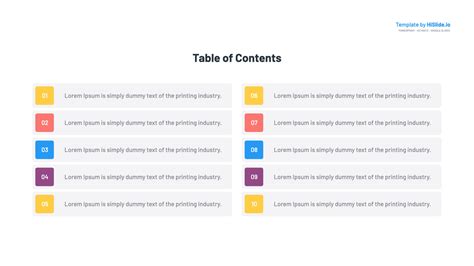 Table Of Contents Template Ppt Free Download Now Hislide Io