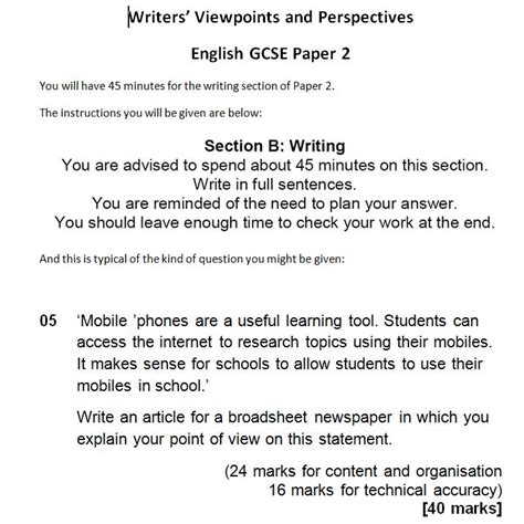 (total for question 5 = 1 mark). This much I know about…a step-by-step guide to the writing question on the AQA English Language ...
