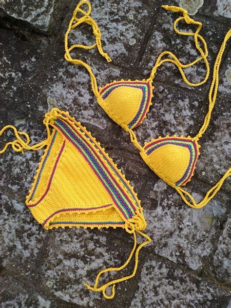Ganchillo Bikini Jamaica 2 Vintage Crochet Bikini Rasta Bikinis String