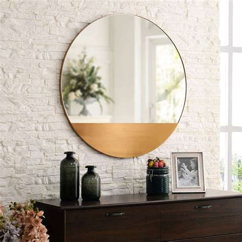 Motini 32 Inch Round Decorative Wall Mirror Large Modern