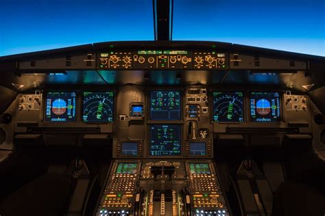 Airbus Flight Deck At Night