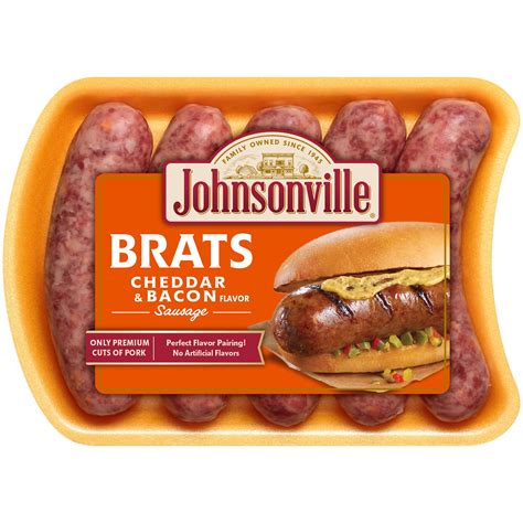 Johnsonville Cheddar And Bacon Bratwurst 5 Links 19 Oz Fresh