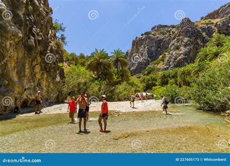 Preveli Crete July 21 2021 Crowds Of People Exploring The Natural