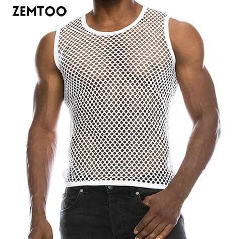 Zemtoo Mens Tank Tops New Mens Sleeveless Tank Tops Summer Solid Male Tops Clothing Hollow Style