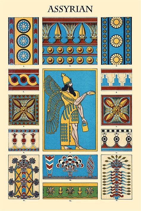 Ornament ASSYRIAN Painting By Racinet Fine Art America
