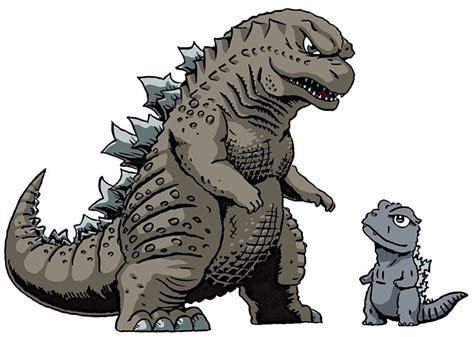 Godzilla And Baby Godzilla Godzilla Tattoo Godzilla Cartoon Godzilla