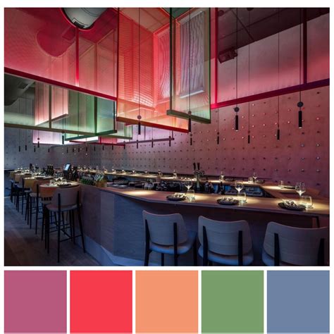 Double Complementary Colours Feature In This Restaurant Design Blue