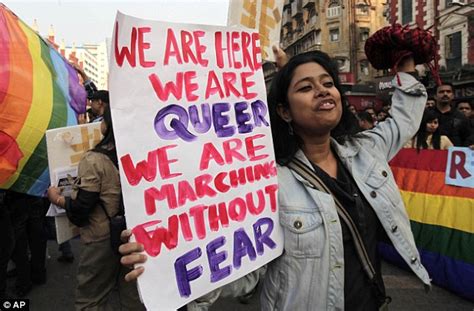 Indians March In Protest Of Court Ruling Recriminalising Homosexuality