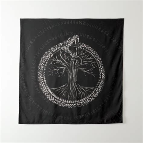 Ouroboros With Tree Of Life Tapestry Zazzle