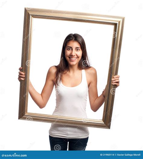 Young Woman Holding A Frame Stock Images Image 31960114