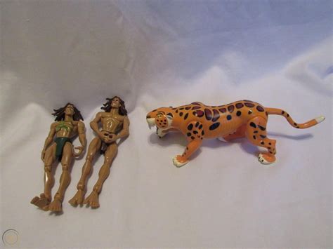 2 burroughs and disney tarzan action figure jungle hero toy and tiger 2c2 1851358844
