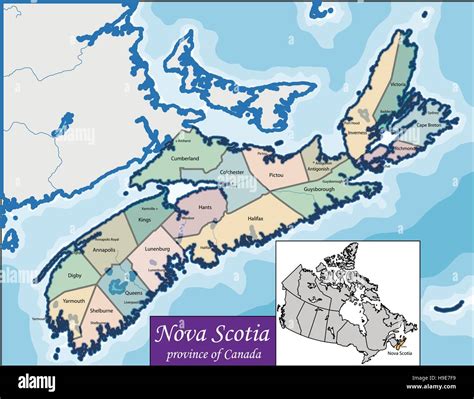 Map Of Nova Scotia Hi Res Stock Photography And Images Alamy