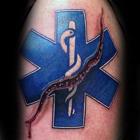 These are meaningful tattoos that you can get inked to. 60 Star Of Life Tattoo Designs For Men - EMS, EMT and ...