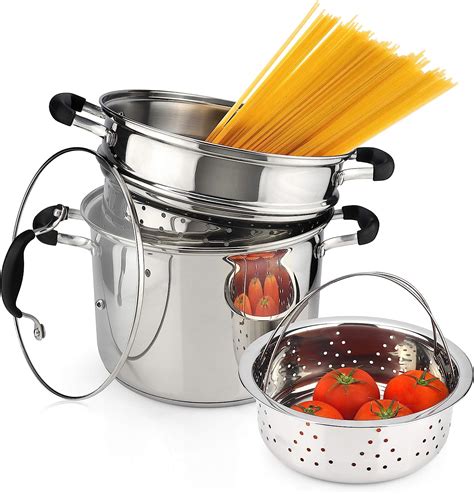 Avacraft 1810 Stainless Steel 4 Piece Pasta Pot With