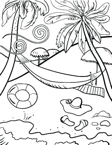 Beach Scene Coloring Pages At Free Printable