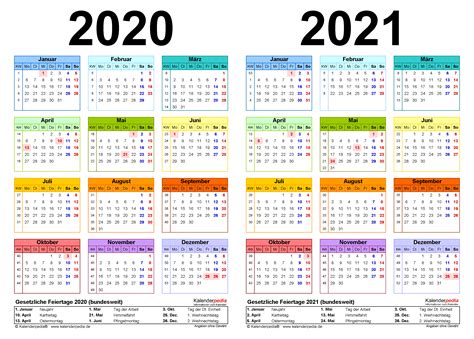 Kalenderpedia Pdf Jahreskalender 2021 Zum Ausdrucken Kostenlos