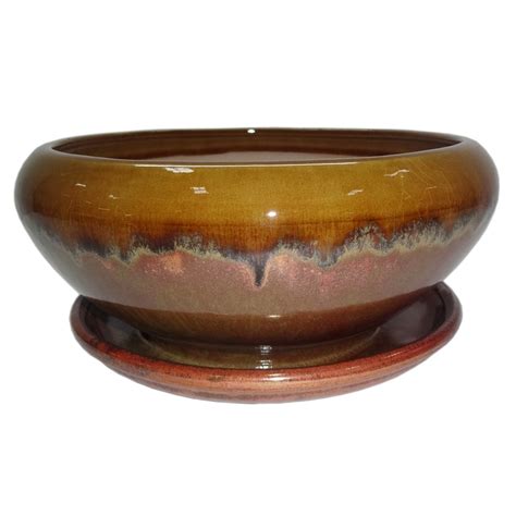 Find the right size ceramic planter for your flowers, herbs, and plants. Garden Treasures 8.07-in W x 4.49-in H Copper honey ...