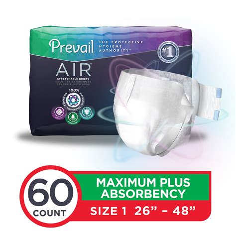 Prevail Air Maximum Plus Absorbency Stretchable Incontinence Briefs