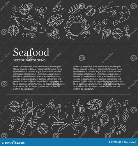 Seafood Background Vector Stock Vector Illustration Of Lemon 82282098
