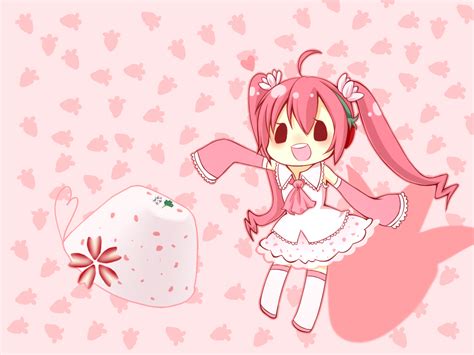 Chibi Hatsune Miku Polychromatic Sakura Miku Twintails Vocaloid