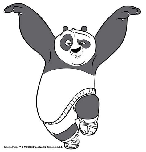 Kung fu panda coloring page to print and color for free. Po the kung fu panda dancing coloring pages - Hellokids.com