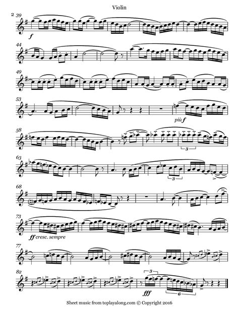 Bolero By Ravel Sheet Music For Violin Page 2 Violin Sheet Music