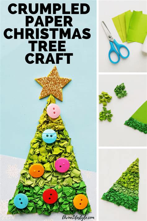 Diy Crumpled Paper Christmas Tree Craft Holiday Decor
