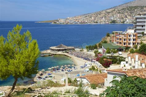 Saranda is a coastal city located right in the south of albania. Beach in Saranda, Albania editorial stock photo. Image of ...