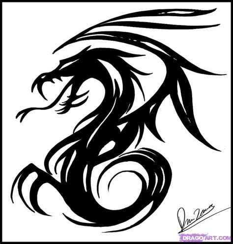 How To Draw Tribal Dragon Art Step By Step Tribal Art Pop Culture