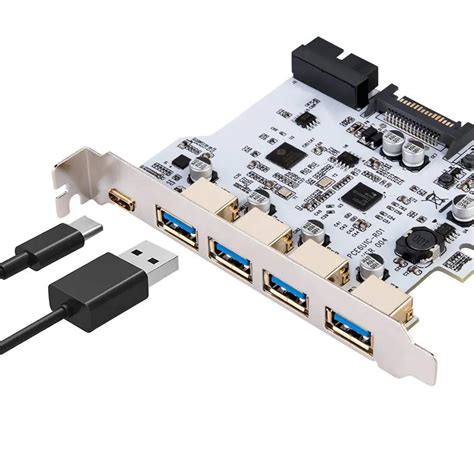 เพม USB 3 0 PCI E ประเภท C การด PCI Express PCI E ไปยง USB 3 0 5