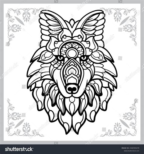 Wolf Head Zentangle Arts Isolated On Stock Vector Royalty Free