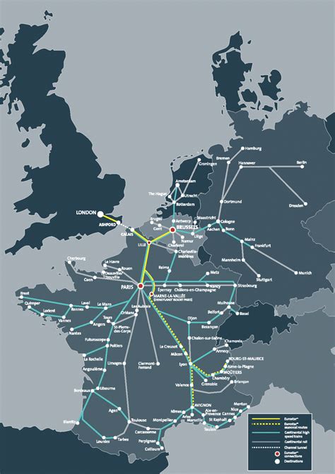 Eurostar Train Route Map